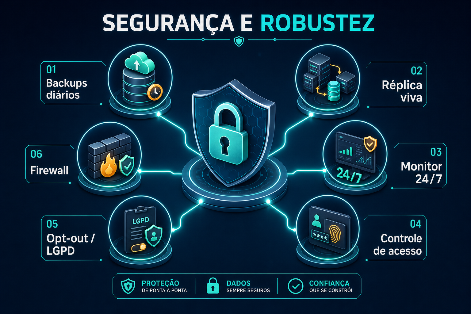 Infográfico: camadas de segurança